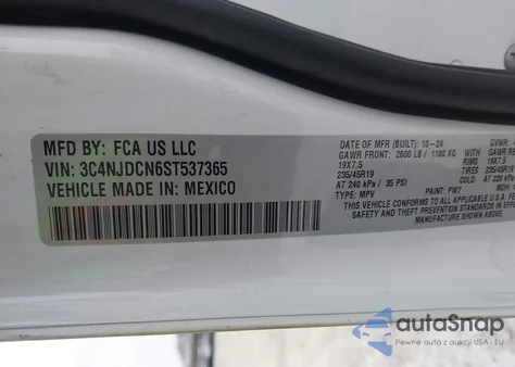 2025 Jeep Compass Limited 4X4 from USA, damaged, VIN 3C4NJDCN6ST537365
